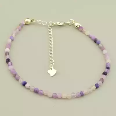 Браслет на карабіні Аметист срібло (925) 19 см