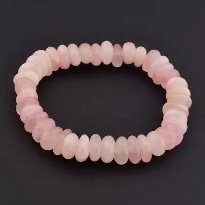 Браслет на резинці Рожевий кварц 17 см