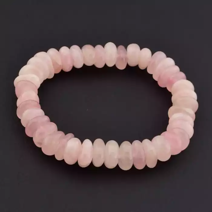 🏷️️ Браслет на резинці Рожевий кварц 17 см F-105840