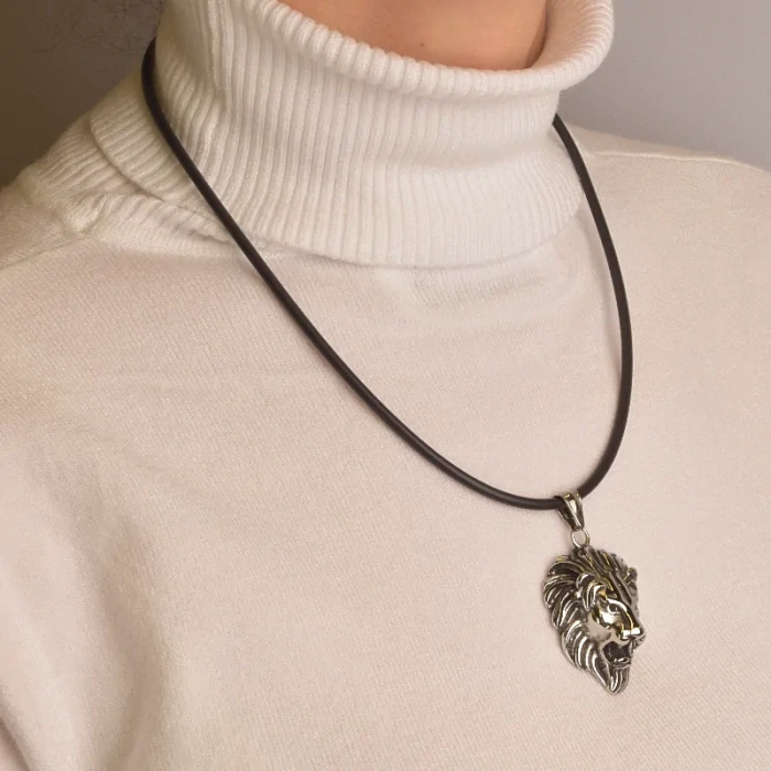 🏷️️ Підвіска лев медична сталь 316L 44 см ss_70516