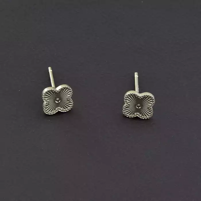 🏷️️ Сережки пусет чотирилисник срібло (925) 7х7мм. F-106246