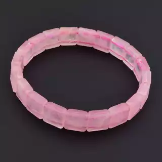 Браслет на резинці Рожевий кварц 19 см