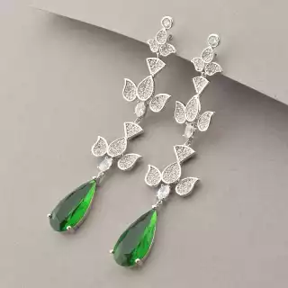 Сережки пусети Фіаніт Xuping (родій)