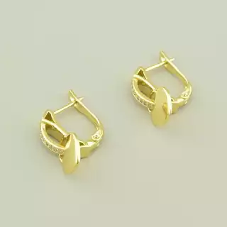 Сережки модні кільця Xuping Фіаніт (позолота лимонна 18к)