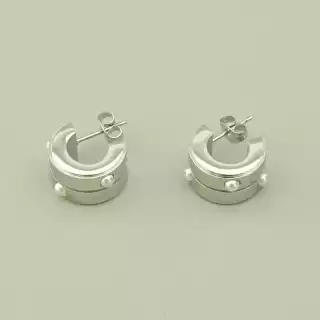 Сережки пусети Stainless Steel Майорка (родій)