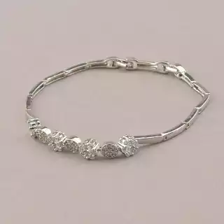 Браслет складний Xuping Фіаніт 17 см (родій)