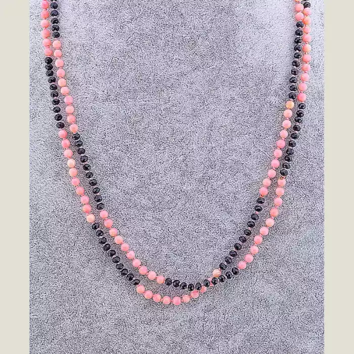 🏷️️ Намисто Корал, Чеський кришталь 115 см ss_75781