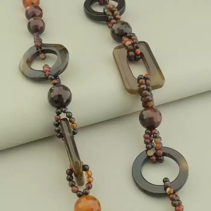 🏷️️ Намисто Сердолік, Агат 80 см. ss_101825
