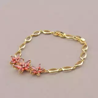 Браслет складний Xuping Фіаніт 17 см (позолота 18к)