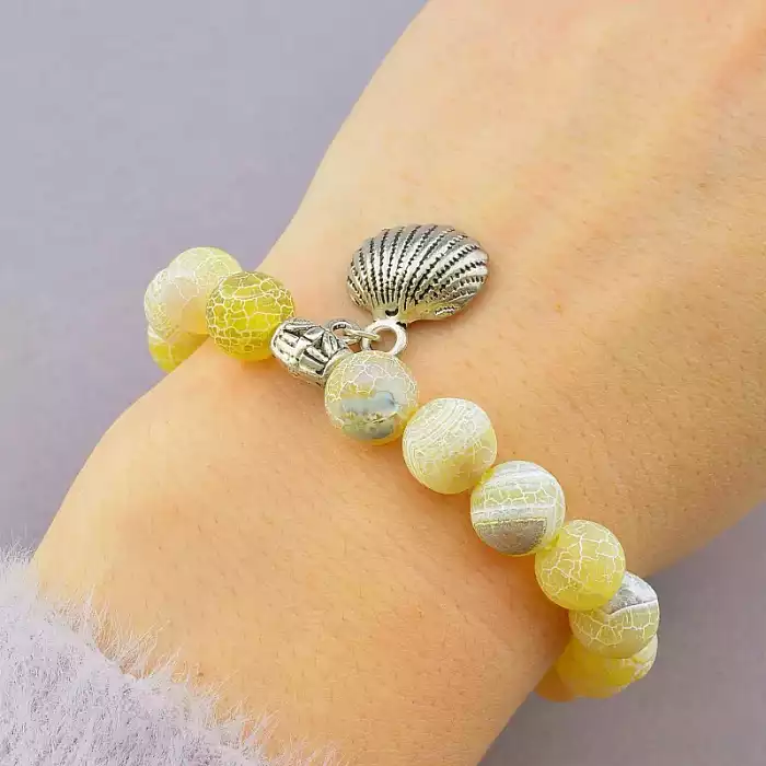 🏷️️ Браслет резинка Агат 18 см ss_78148