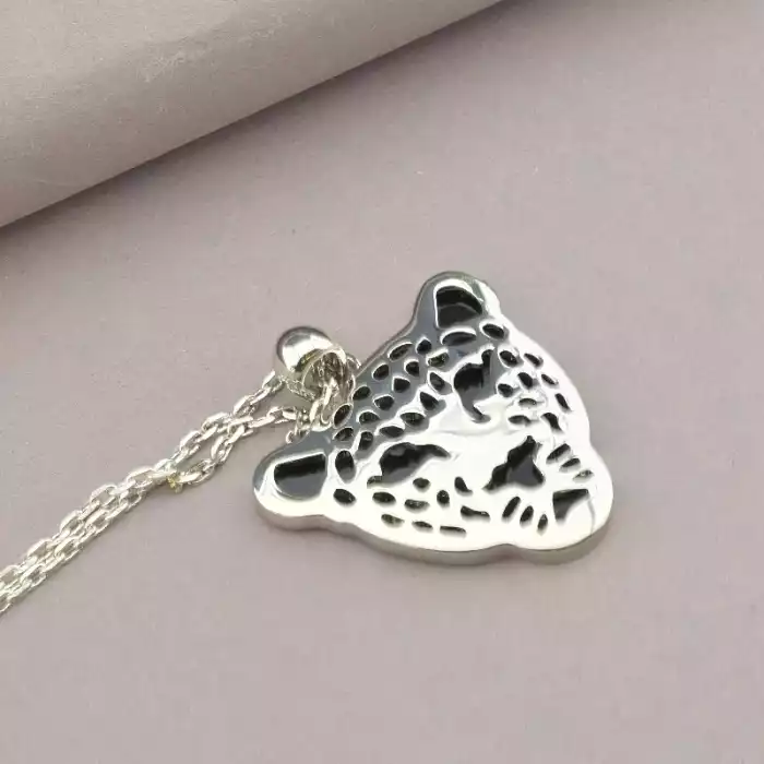 🏷️️ Підвіска леопард Fashion емаль 43 см (родій) ss_96132