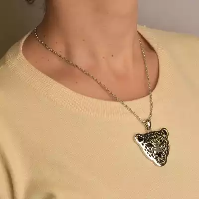 🏷️️ Підвіска леопард Fashion емаль 43 см (родій) F-96132