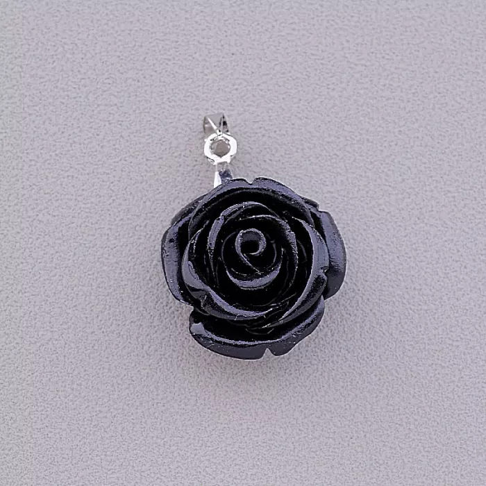 Кулон чорна троянда полімерна глина ss_44804 ss_44804