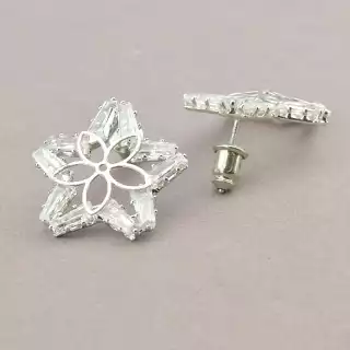 Сережки пусети Saiya Фіаніт (родій)