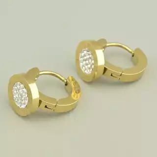 Сережки сучасні кільця Xuping Фіаніт (позолота 18к лимонна)