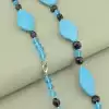 🏷️️ Намисто з бірюзою та кришталем (91 см) F-104623