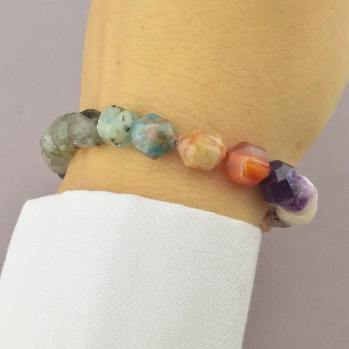 🏷️️ Браслет резинка Самоцвіти 18 см. ss_89711