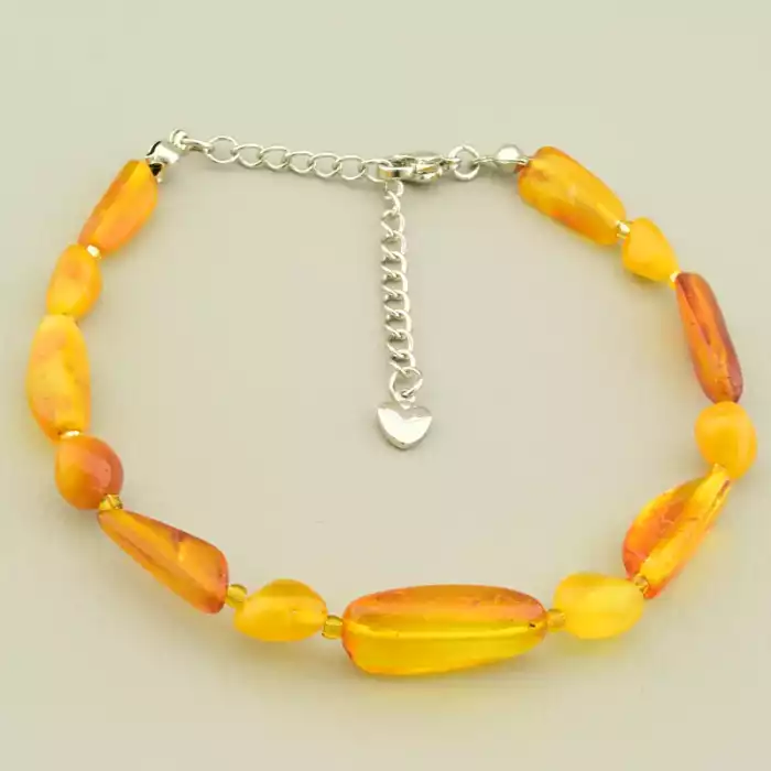 🏷️️ Браслет на карабіні Янтар 20 см F-105941