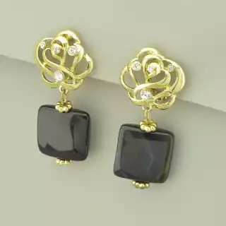 Сережки масивні кліпси Агат