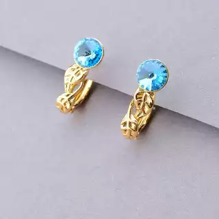 Сережки на англійській застібці Xuping Swarovski (позолота 18к)