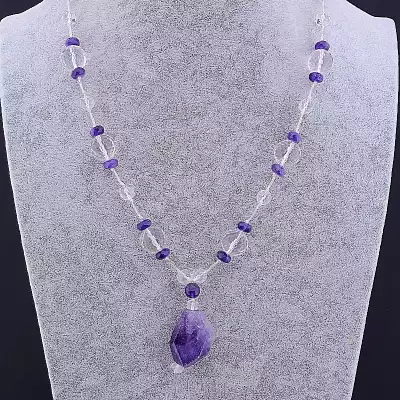 🏷️️ Намисто Гірський кришталь, Аметрин 75 см. F-99864