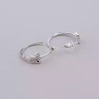 Сережки кільця Juleeze Фіаніт (родій)