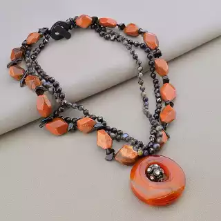 Намисто Золотий Пісок, Сердолік, Агат 50 см