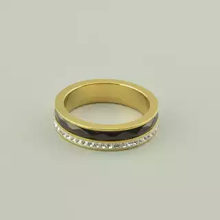 Каблучка медична сталь Xuping Фіаніт (позолота 18к лимонна)