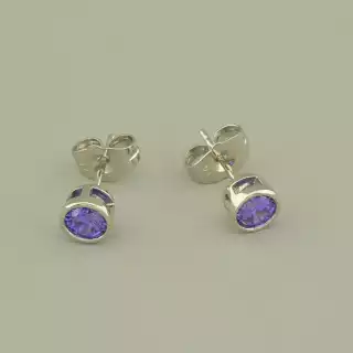 Сережки пусети мінімалізм Xuping Фіаніт (родій)