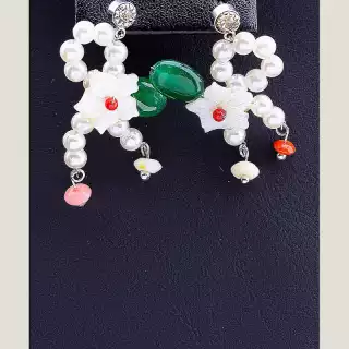 Сережки пусети Hand Made Агат