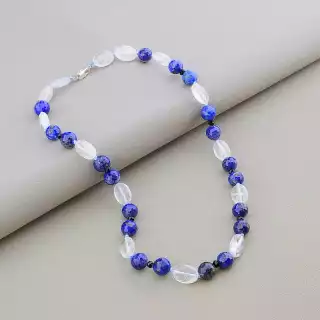 Намисто Лазурит, Гірський кришталь 45 см.