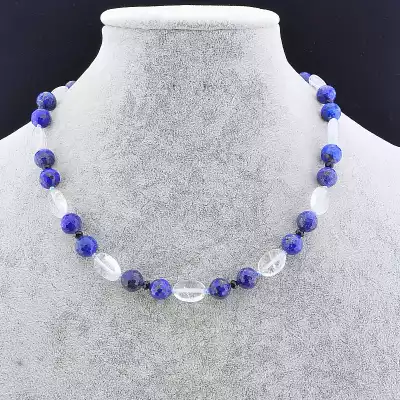 🏷️️ Намисто Лазурит, Гірський кришталь 45 см. F-86489