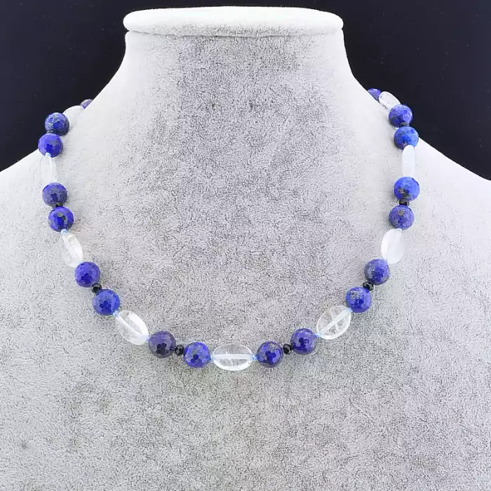 🏷️️ Намисто Лазурит, Гірський кришталь 45 см. ss_86489