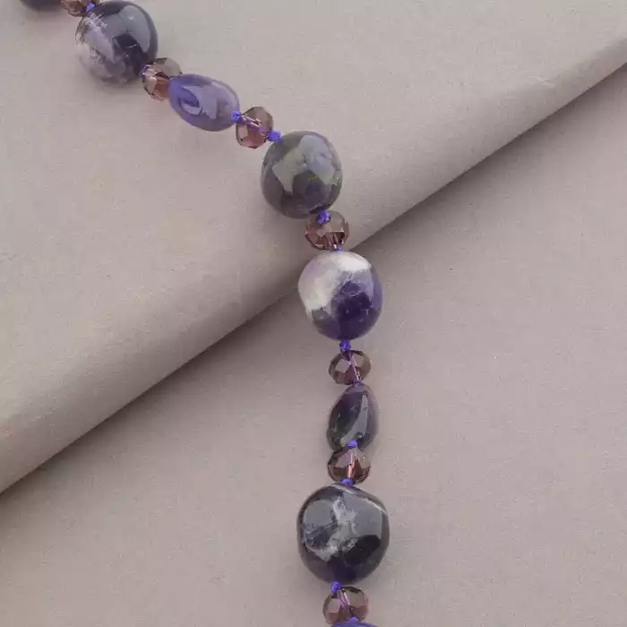 🏷️️ Намисто Аметист срібло (925 проба) 56 см. ss_94432