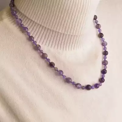 🏷️️ Намисто Аметист срібло (925 проба) 47 см. F-94532