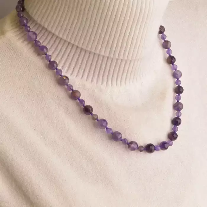 🏷️️ Намисто Аметист срібло (925 проба) 47 см. ss_94532