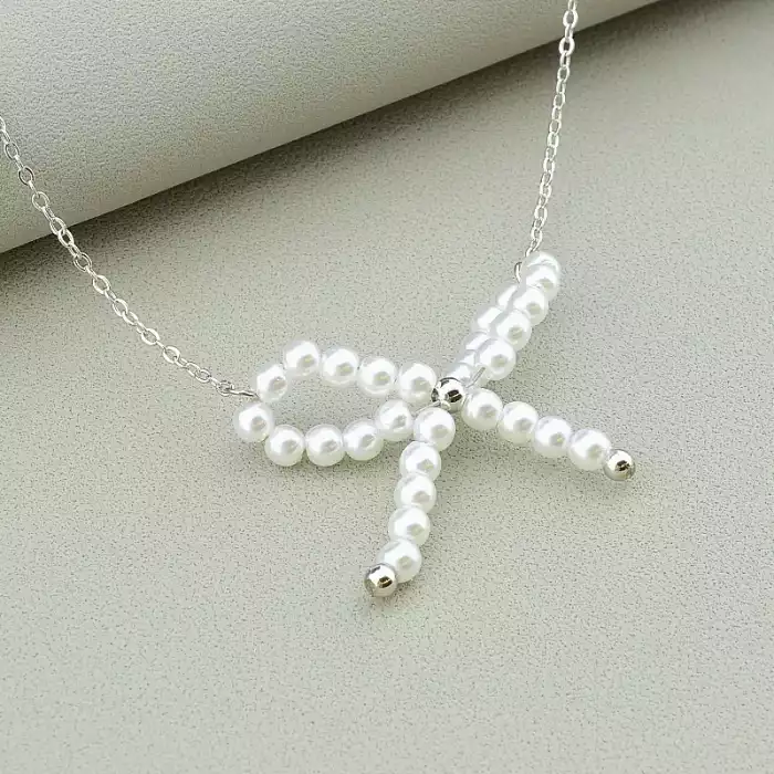 🏷️️ Підвіска бантик Xuping Майорка 39 см (родій) ss_86836