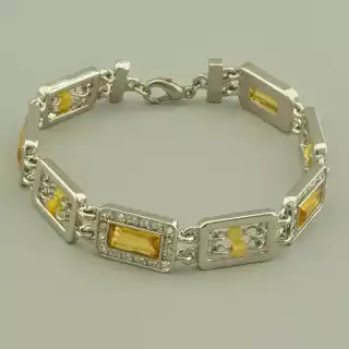 Браслет з карабіном Abella Фіаніт 19 см.