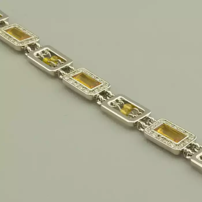 🏷️️ Браслет з карабіном Abella Фіаніт 19 см. ss_96594