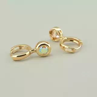 Сережки мінімалі кільця Xuping Фіаніт (позолота 18к)