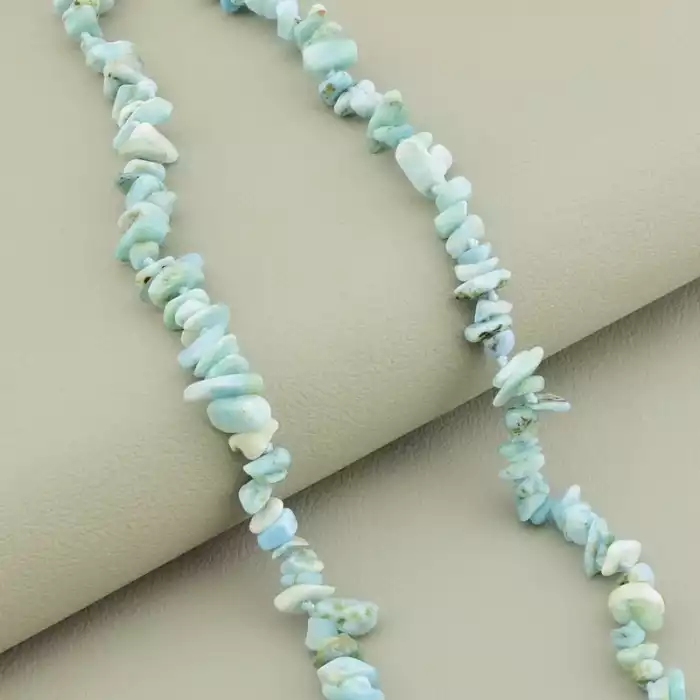 🏷️️ Намисто з ларімаром (срібло 925, 43 см, синій, карабін) ss_104724