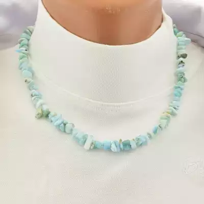 🏷️️ Намисто з ларімаром (срібло 925, 43 см, синій, карабін) F-104724