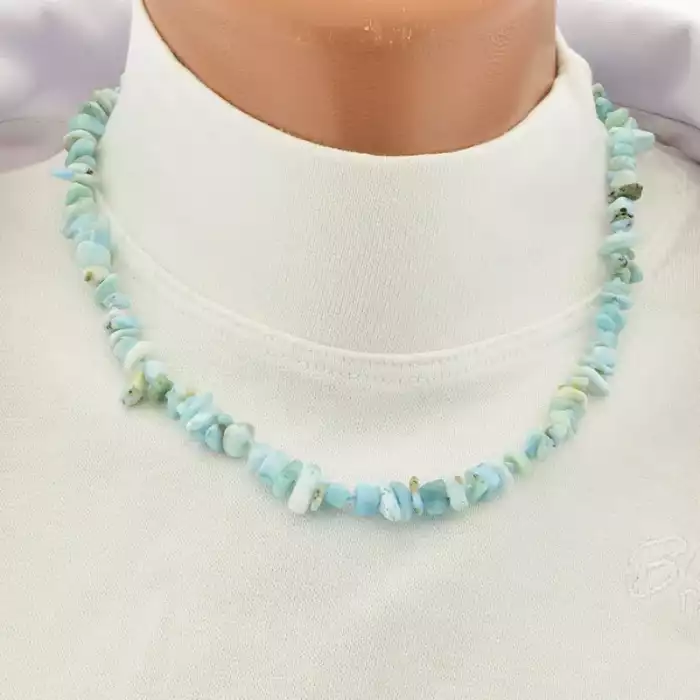 🏷️️ Намисто з ларімаром (срібло 925, 43 см, синій, карабін) ss_104724