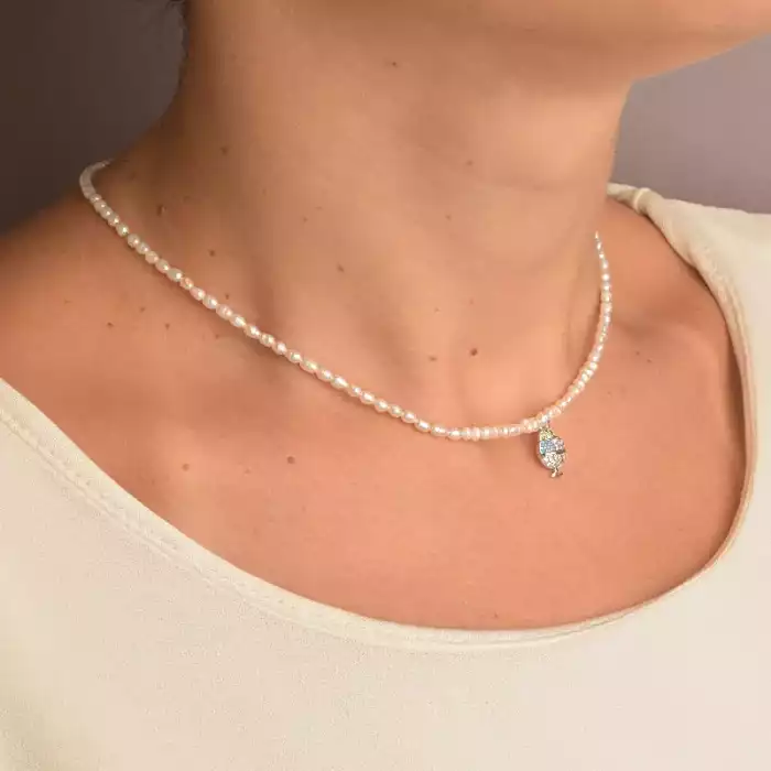 🏷️️ Підвіска Перли, Фіаніт 38 см. ss_89812