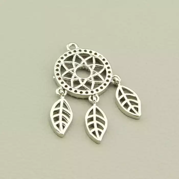 🏷️️ Кулон Фіаніт 30х15мм. (родій) F-105438