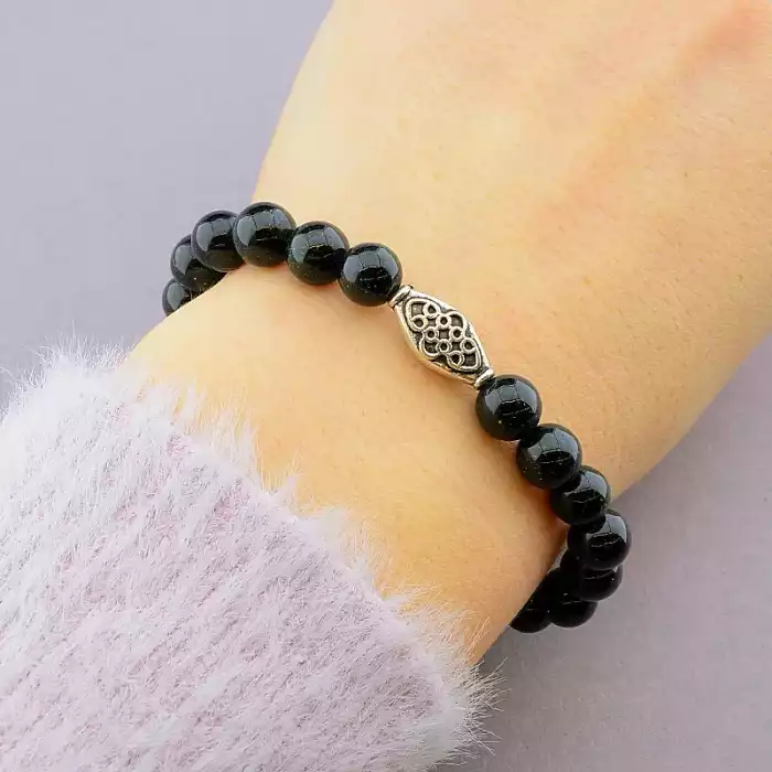 🏷️️ Браслет резинка Каїрська ніч 17 см ss_80875