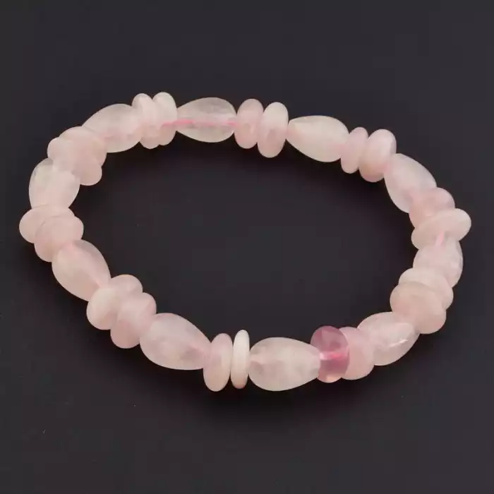 🏷️️ Браслет на резинці Рожевий кварц 18 см F-105842