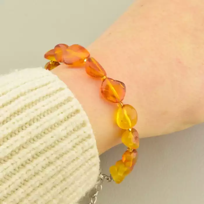 🏷️️ Браслет на карабіні Янтар 19 см F-105942