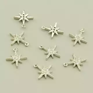 Кулон зірка Фіаніт 11х10мм. (родій)