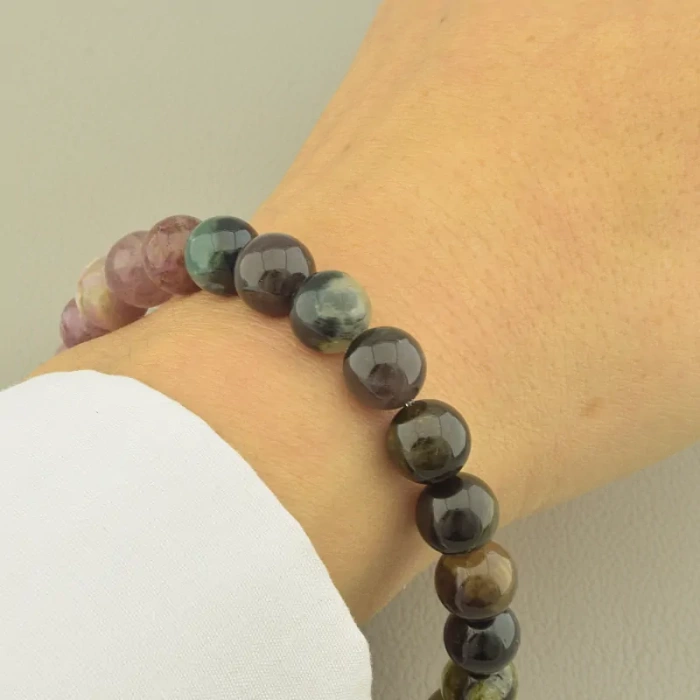 🏷️️ Браслет резинка Турмалін 19 см. ss_99042